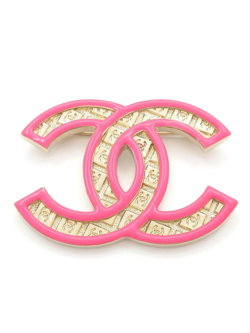 Chanel Coco Gold Pink Hardware Brooch #366483C12B